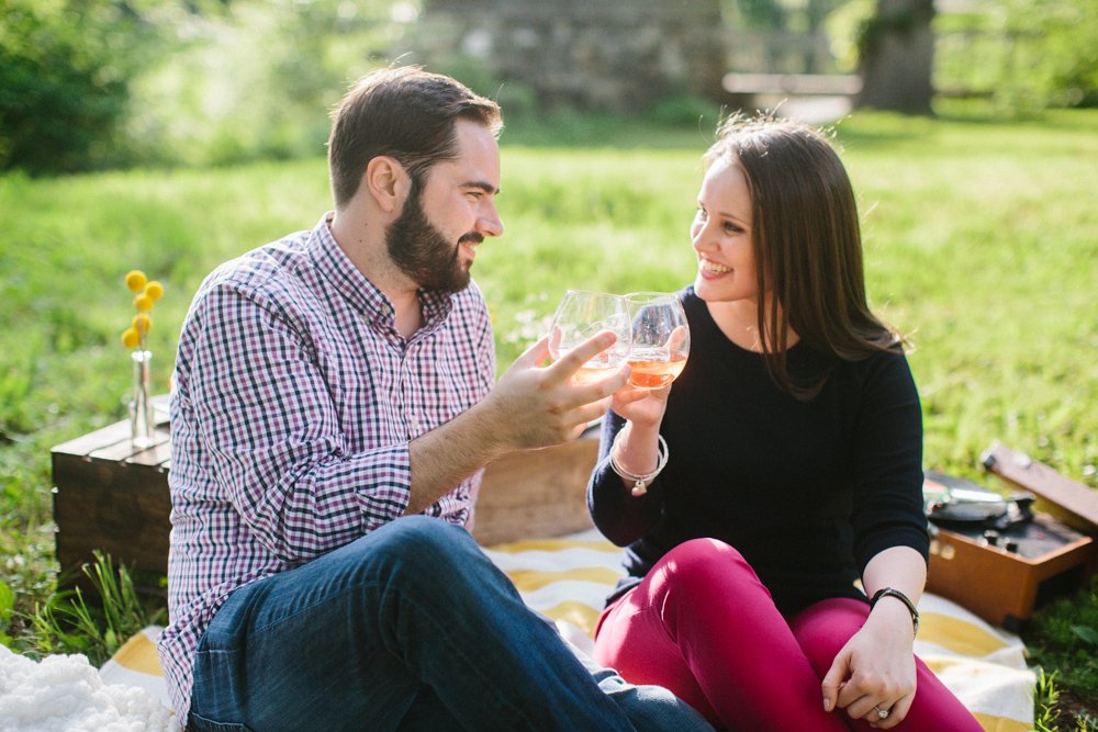 boston picnic engagement shoot